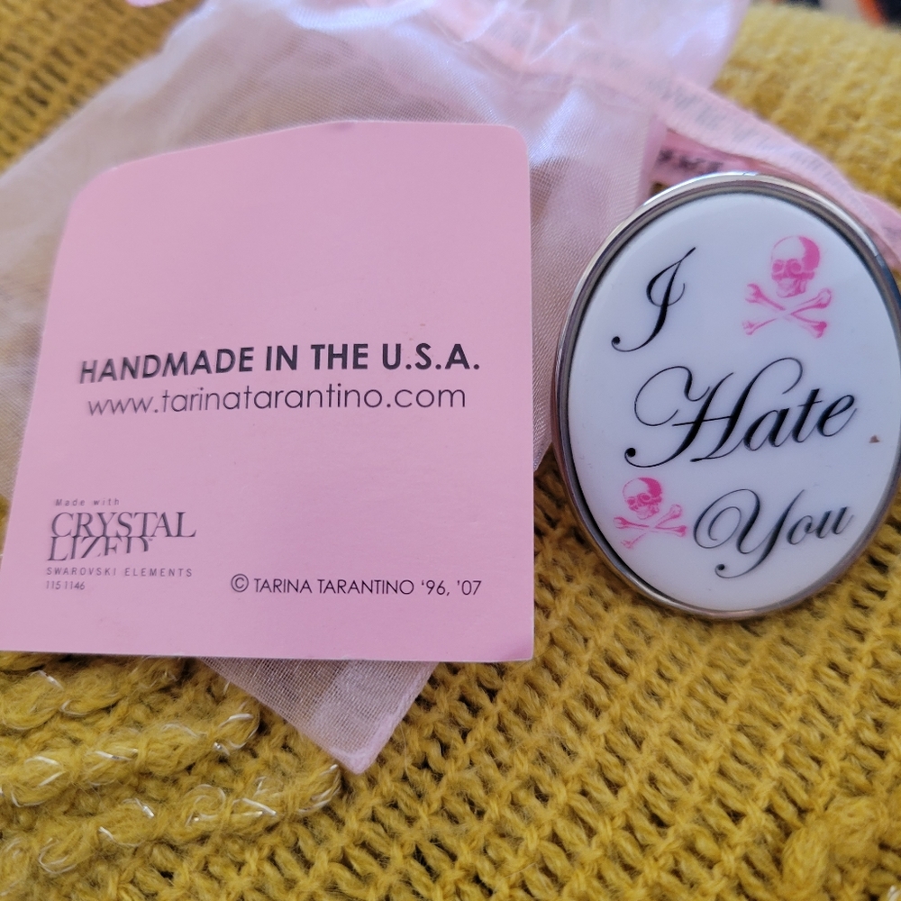 Original Large Tarina Tarantino "I Hate You" Ring